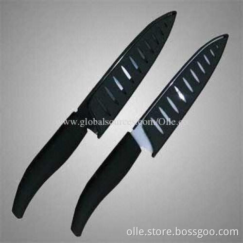 Black and White Ceramic Chef Knife with PP Sheath